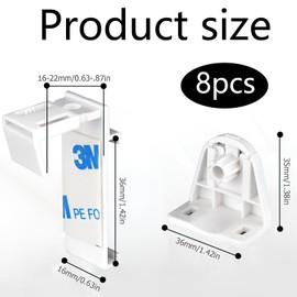 8-Piece Set Klemmfix Bracket, Blinds Window No Drilling Accessories, Suitable for Klemmfix Roller Blind, Double Roller Blinds for Windows, No Drilling, Can be Connected to PVC, Wooden Windows, Door