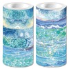 CRASPIRE 12 Styles Ocean Masking Tape Journal Tape 16.4FT Blue