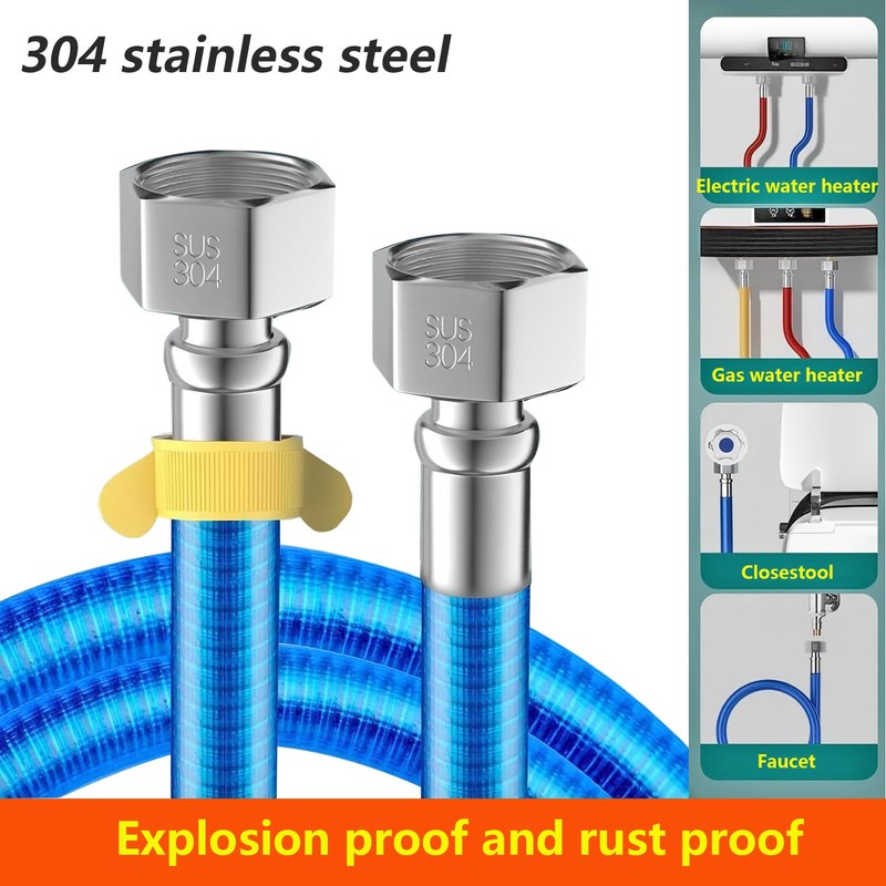 Qrity Pack of 2 G1/2 Inch Internal Thread Flexible Pipes,