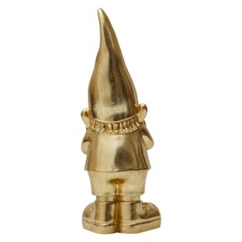 MicDecor Gold Gnomes Decoration (Hand Heart Gesture) 10in Small Elf Ornament Polyresin Home Figurine