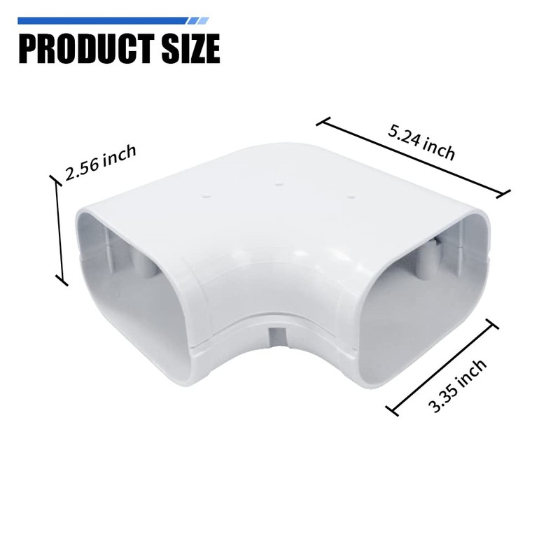 Cestluck 3'' Width Flat Elbow, Mini-split Line Set Cover Accessories