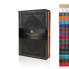 VICTORIA'S JOURNALS Diario vintage de cuero sintético con tapa dura, cuaderno rayado de bolsillo de viaje de aspecto antiguo, tamaño mini B6, 4.7 x 6.5 pulgadas