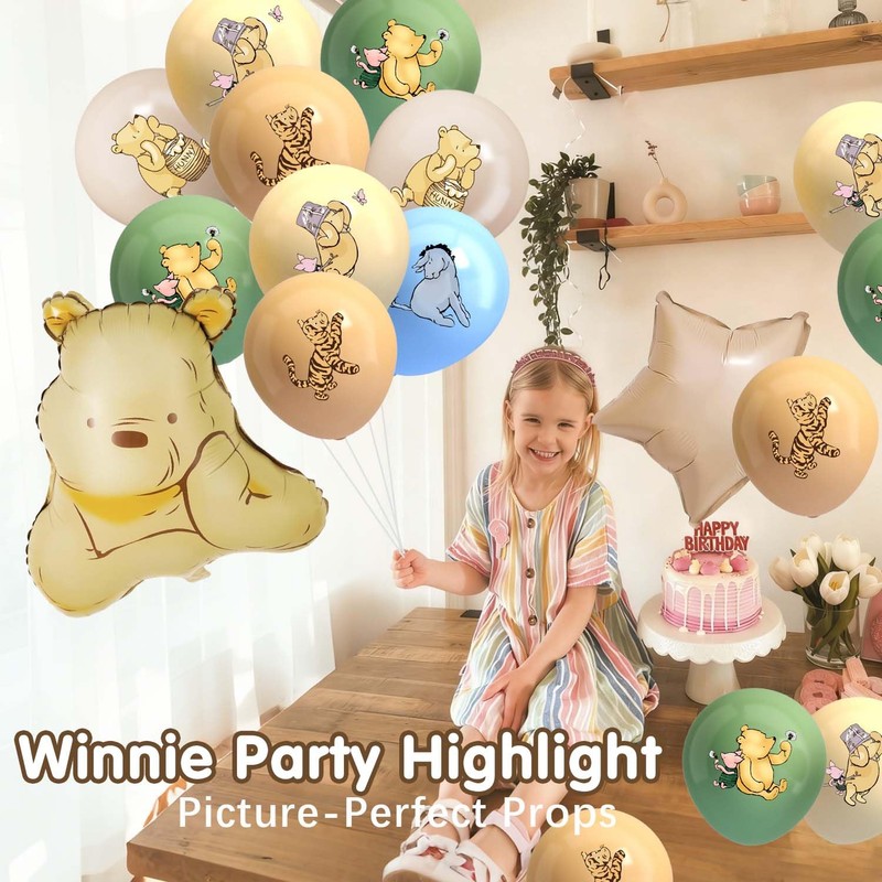 33Pcs Neutral Classic Winnie Baby Shower Birthday Balloons Large 12Inches