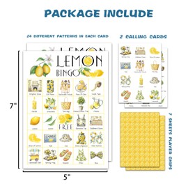 OZTEMETY Lemon Bingo - 24 Player Bridal & Baby Shower Game