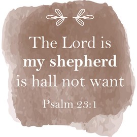 The Lord is My Shepherd Psalm Bible Verse Religious Spiritual Proverb Quotes Wall Art Sticker Designs Decors Vinyl Stickers for Home House Walls Rooms Window Bedroom Decoration Size (28x28 inch)