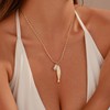 Gold Fish & Pearl Pendant Necklace Dainty Ocean Charm Chain