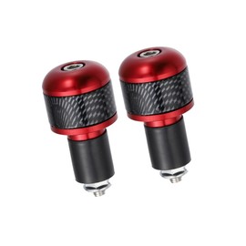 REPAIROCK 1 Pair 7/8" 22mm Red Carbon Fiber Pattern Motorcycle Handlebar End Grips Bar Ends Plug Cap Auto Replacement Parts