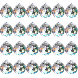 ToBeIT 24 x Crystal Sun Catchers Conjures Light Reflections Decorative Pendants Crystal Sun Catcher Crystal Rainbow for Garden Decoration / Home (G-24 Pieces)
