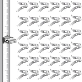 36Pcs Stainless Steel Shelf Clips, Adjustable Shelf Bracket Clips, Pilaster Shelf Clip, Shelf Support Pins, Metal Shelf Pegs, Shelf Support Clip for Metal Shelving