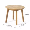 GDFStudio Outdoor Acacia Wood Circular Side Table, Teak