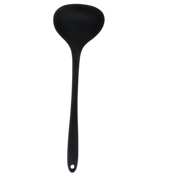 Jiozermi Silicone Soup Ladle, 12-Inch Long Handle Ladle Spoon, Heat