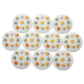 Novel Merk Cheese Guide Refrigerator Magnets - Vinyl Round Flat Magnets for Fridge, Lockers, Home Kitchen & Farmhouse Decor - Self Adhesive to Metal Surfaces (10 Pack), Yellow, 3 Inch