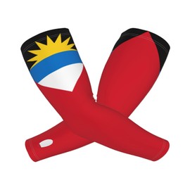 AKMCBSH Antigua & Barbuda Flag Arm Sleeve, Cooling Arm Sleeves with National Flag Design, Sun Protection Sports Covers for Men and Women, Cycling and Hiking