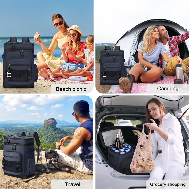Hulongo 48Cans Large Cooler Backpack, Leakproof Insulated Backpack Cooler for