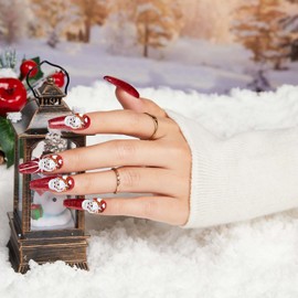 Christmas Nail Stickers | 5X Cartoon Winter Nail Stickers - Colorful Little Girls Nail Decals, Christmas Gel Nail Stickers, Holiday Nail Arts Stickers for Kids