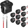 10 Pack 12V Round Rocker Switch SPST 20mm Mini Toggle