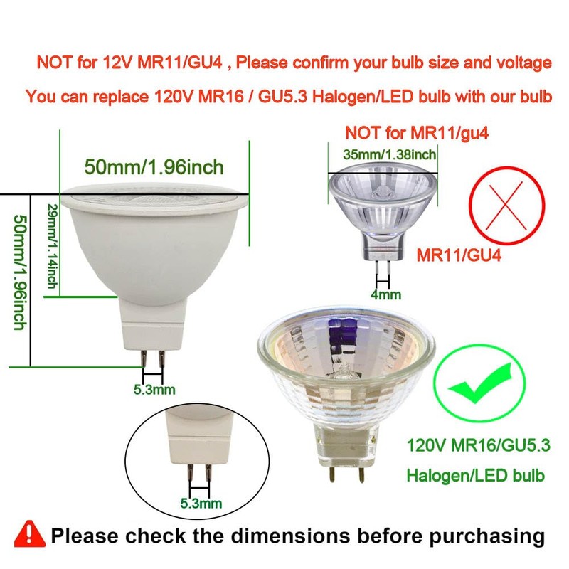 CIKAMIO mr16 led Bulb dimmable 120v 110V 5W 2700K Warm