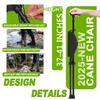 Portable Walking Stick with Cushion, Adjustable Height Cane with Seat,