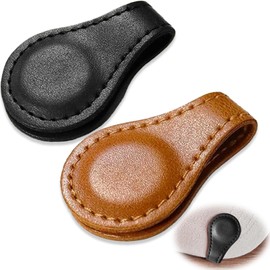 Adhere Golf Marker, Leather Magnet, Base, Rust Free Clip, Both Front and Back, Easy to Put on and Take Off, Pack of 2, Not Included, Golf Markers (Black + Blue)