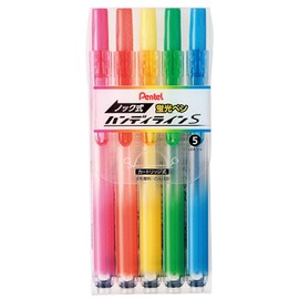 Pentel Knock Highlighter, Handy Line, 5 Color Set (SXNS15-5)