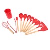 12 PCS Kitchen Cooking Utensils Set Ergonomic Wooden Handle Silicone