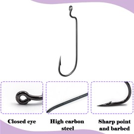 Natufish EWG Hooks for Bass Fishing,50Pcs Texas Carolina Rig Hooks Worm Hook Weedless/Inline for Soft Plastic Baits Saltwater(Size 5/0)
