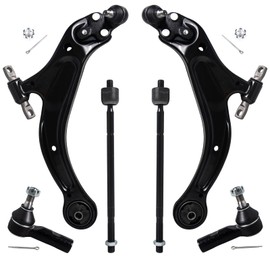 AUQDD 6Pcs Front End Suspension Kit Fit For 1998-2004 To-yota Avalon, 98-03 Sienna, Solara, 2 Lower Control Arm w/Ball Joint 4 Outer & Inner Tie Rod End (# K620578 K620579 EV301 ES3306 K9499)