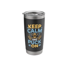 Ice Hockey Coach Player, Keep Calm And Puck On Stainless Steel Insulated Tumbler