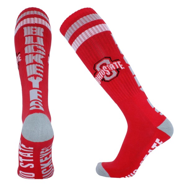 Donegal Bay Ohio State Buckeyes Unisex Knee-High Tube Socks, Scarlet, One Size, NCAA Officially Licensed - DB Fan Gear