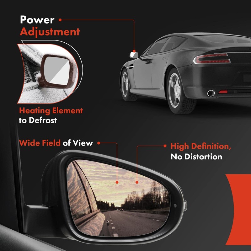 A-Premium Passenger Side Power Door Mirror - Compatible with Toyota