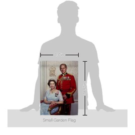 The Queen & Prince Philip Garden Flag - Set Wall Hanger Sweet Life Sympathy Remembrance Memorial Bereavement Love Support Emotion Postive - House Banner Small Yard Gift Double-Sided 13 X 18.5