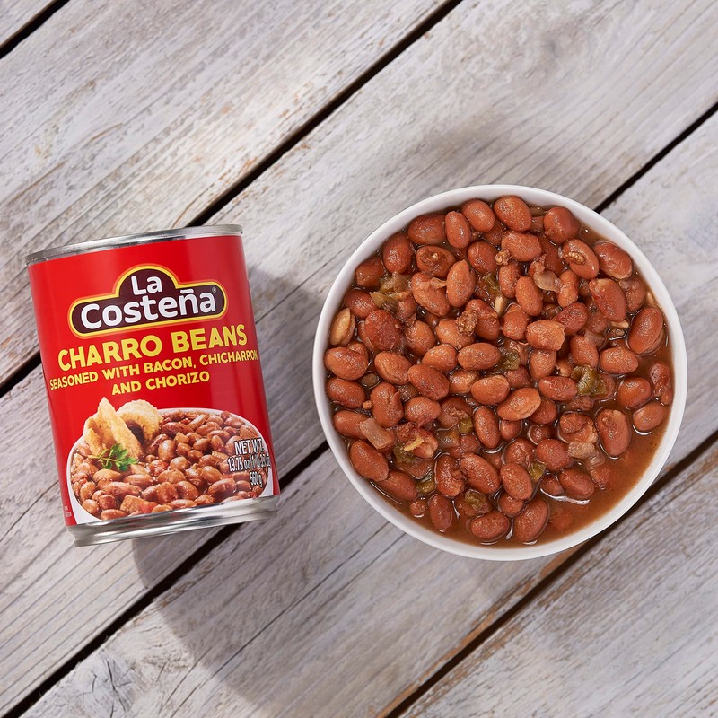 La Costeña Charro Beans - Ready-to-Eat Canned Pinto Beans with