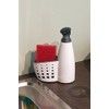Casabella Sink Sider Kitchen Soap Pump and Sponge Caddy, White/Gray