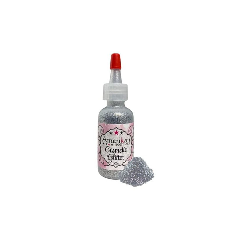 Amerikan Body Art Opaque Glitter - Chrome Silver (0.5 oz)