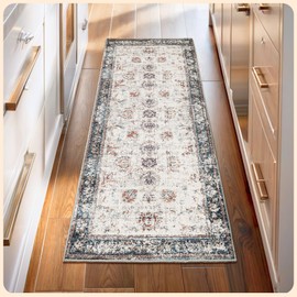 Istana Hallway Runner Rug 2x6 - Multi-Color Kitchen Rugs Non Slip Washable -Silk's Soft Touch Carpet Runner - Stylish Rug Runner for Home