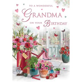 Regal Publishing Traditional Birthday Card Grandma, Flower - 9 x 6 inches - Piccadilly Greetings