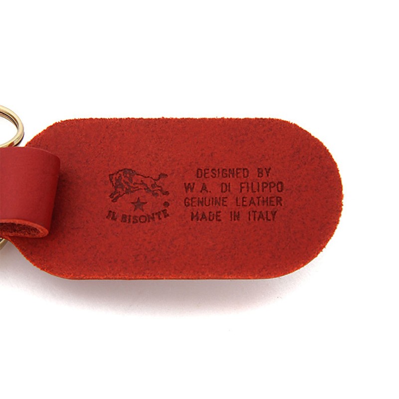 IL BISONTE Key Ring, Keychain, Leather, Genuine Leather, Cowhide Leather,