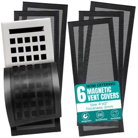 Efforest Floor Vent Covers 4"x12" Magnetic - 6 Pack Air Vent Filters Mesh Screen Dust Filter Vent Register Deflectors for Home HVAC AC Grilles & RV Vents - Strong Hold Washable