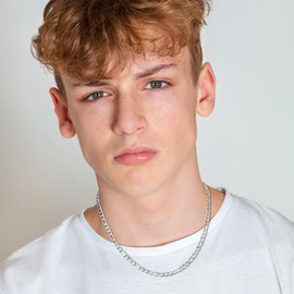 Figaro Chain Necklace for Men Women Cuban Link Chain Silver Necklace Stainless Steel Chain Gifts for Boys Men Women 5mm in Width 20inches