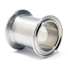 QiiMii SS304 Sanitary Spool Tube with Clamp Ends, Seamless Round Tubing with 1.5 inch Tri Clamp 50.5MM Ferrule Flange (Tube Length: 2 Inch /51MM)