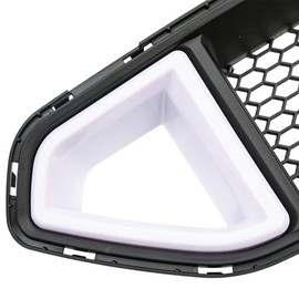 GRAND ORANGE Bumper Grille w/Turn Signal LED DRL Light Honeycomb Compatible with 2018 2019 2020 2021 Ford Mustang