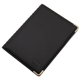 myledershop Exclusive ID card holder / ID card holder with protective corners made of metal, 4 compartments, MJ-Design-Germany, made in EU designs, Design 3 / Black, Modern