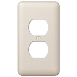 Amerelle 935DAL Devon Wallplate, 1 Duplex Outlet, Steel, Light Almond, 1-Pack