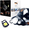 TDC Rechargeable Headlamp + Super Bright COB Keychain Flashlight - Illuminate Your Adventures with Dynamic Duo