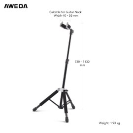 AWEDA Auto Fit System Single Guitar Stand Universal Portable Guitar Stand Adjustable Folding Hanging Guitar Floor Stands for Acoustic, Classical, Electric, Bass