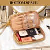Abiudeng Large Makeup Bag,Double Layer Cosmetic Bag,Travel Makeup Bag,Leather Makeup