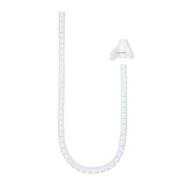 Flexibler Kabel-Organizer 25 mm, Länge 3 m, weiß, ideal zum ordentlichen Halten von Kabeln und um Verheddern zu vermeiden.