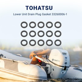 15 Pcs Tohatsu Lower Unit Drain Plug Gasket 332-60006-1, Lube Drain Screw Washer Replacement for Tohatsu 332600060M/332600060 Boat Drain Plug, Mallor 9-60103 332600060, Mercury 27-95220 332600061M