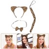 Frcolor Cat Ear Headband Brown Cat Ears Leopard Print Transformation