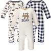 Hudson Baby Girls Cotton Coveralls Rompers, Moose Bear, 3-6 Months